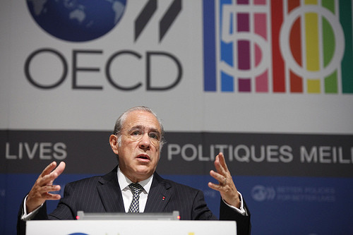 Press conference of the OECD Interim Economic Outlook Pre-G20 Cannes - Photo: Herve Cortinat/OECD
