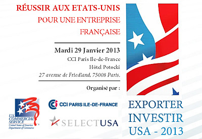 Invitataion Réussir aux Etats-Unis pour une entreprise française, CCI Paris Ile-de-France (visuel)
